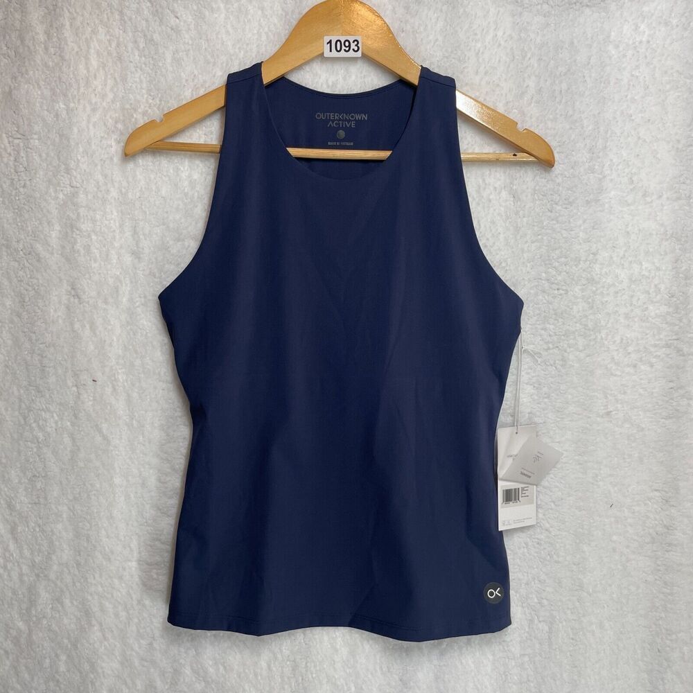 Outerknown Active Tank Top S Navy Blue Recycled Nylon Stretchy Performance